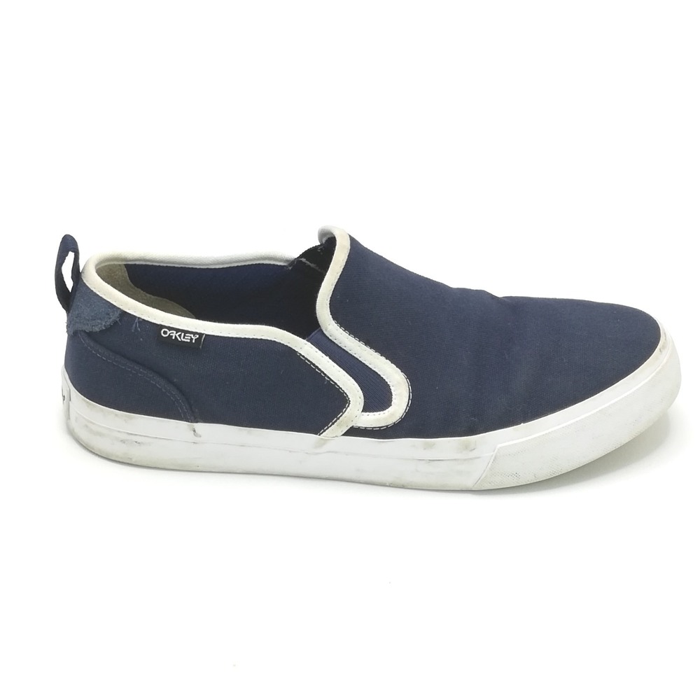 Oakley Shoes Mens Slip On B1B Classic Navy Blue White Trim Canvas 9.5